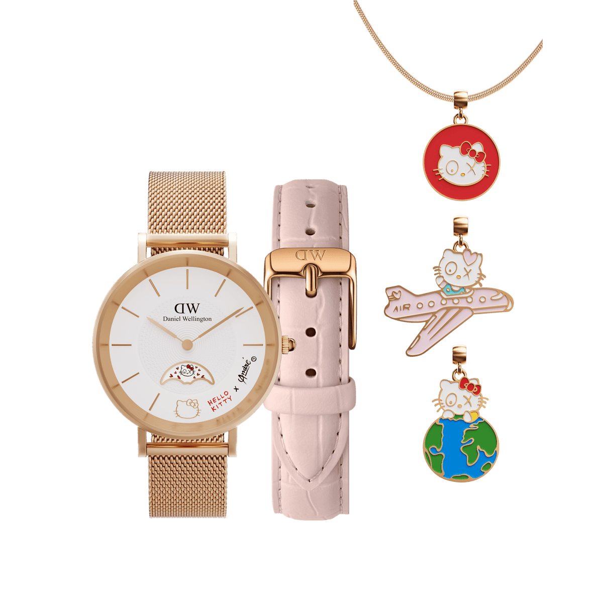 DW | Hello Kitty × André Petite Lune and charms Set