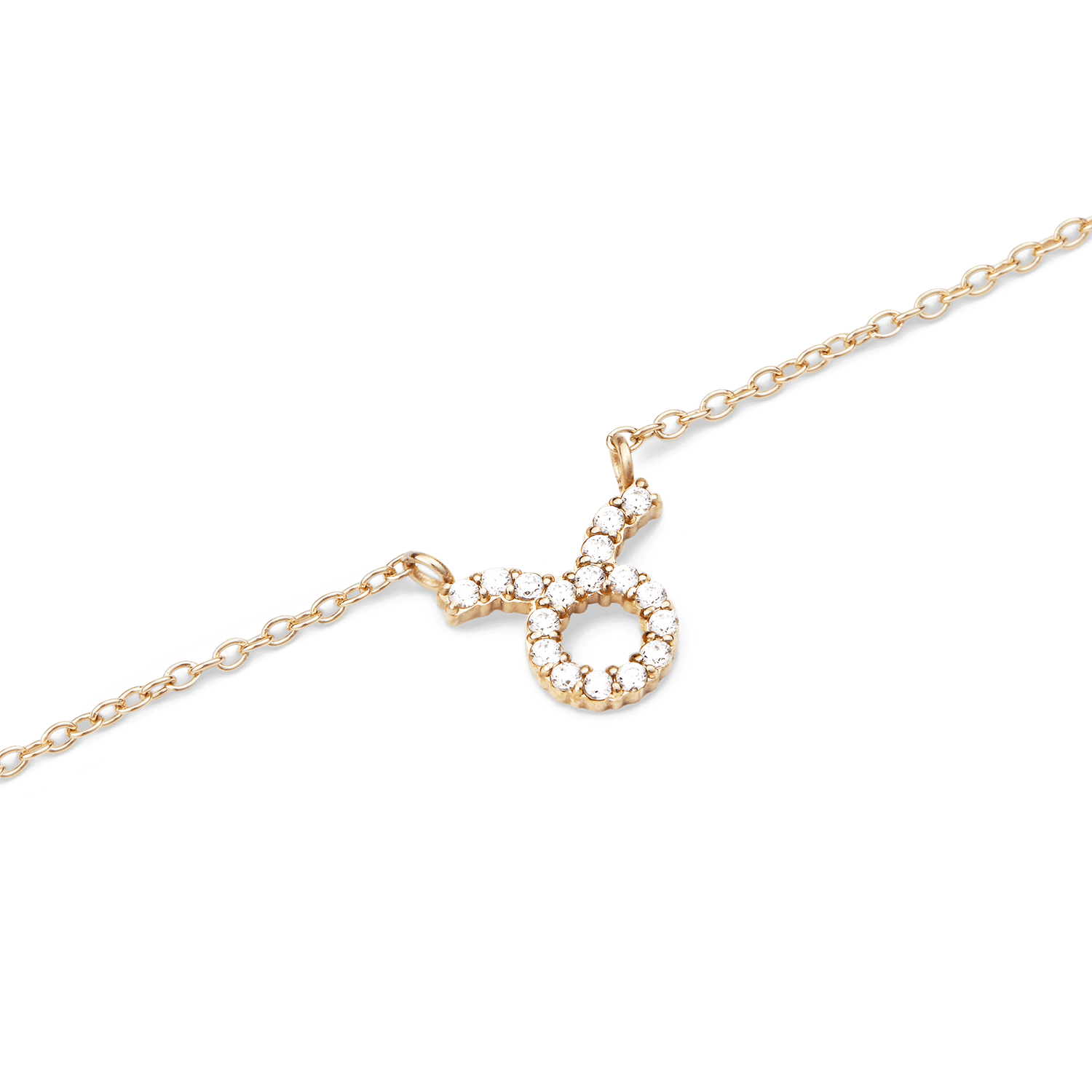 Crystal Zodiac Chain Necklace Gold