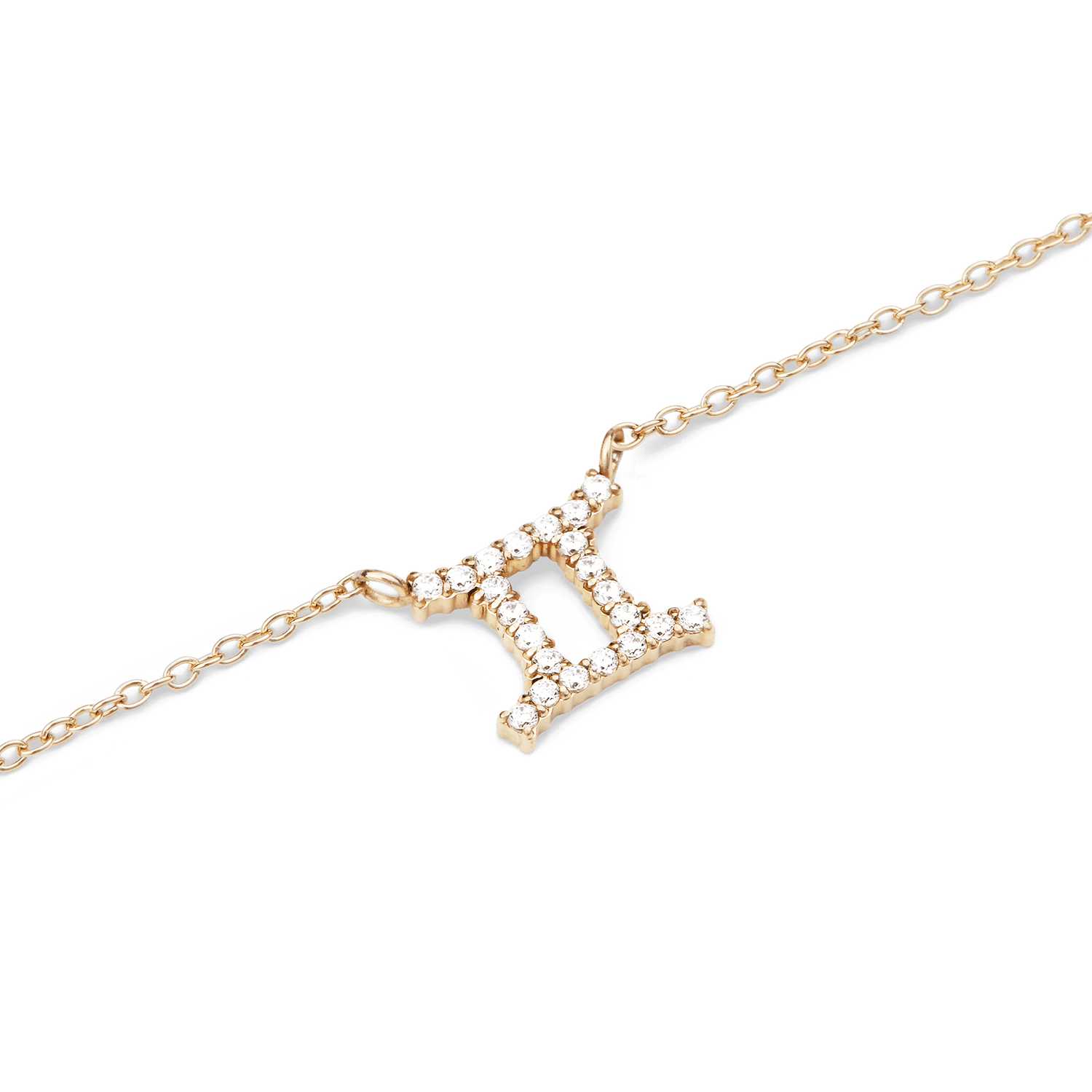 Crystal Zodiac Chain Necklace Gold