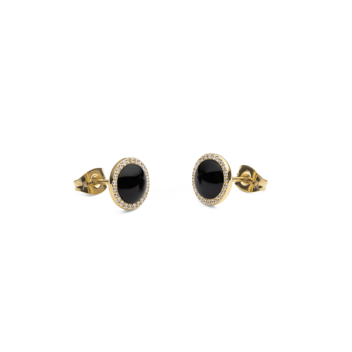 Audrey Earrings Black Agathe Gold