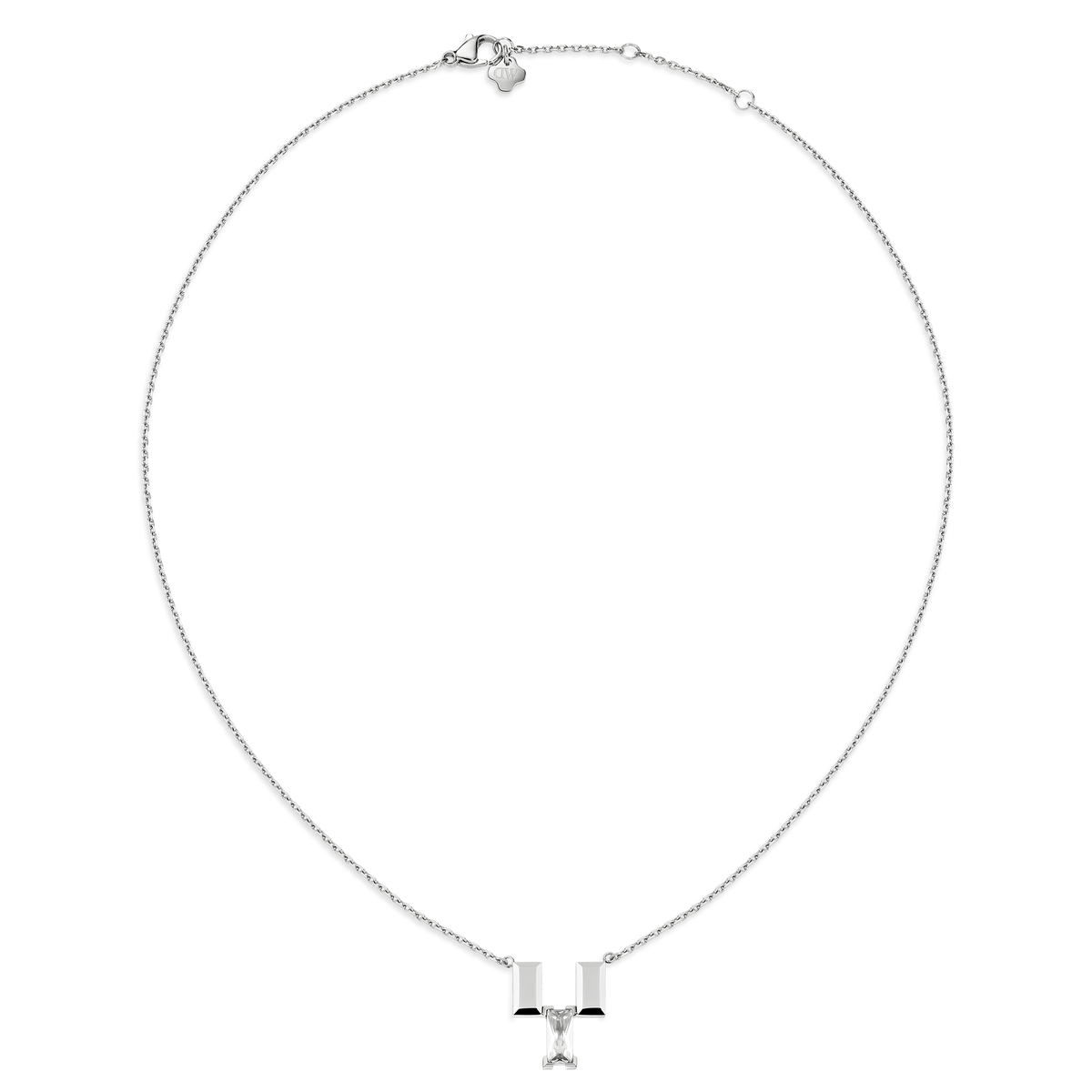 Bric Necklace Crystal Silver