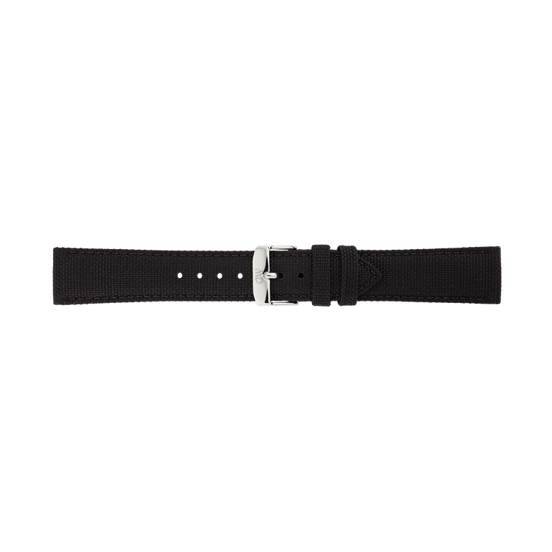 Black Canvas Strap Silver
