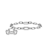 Crystal Link Bracelet & Ring Silver Set
