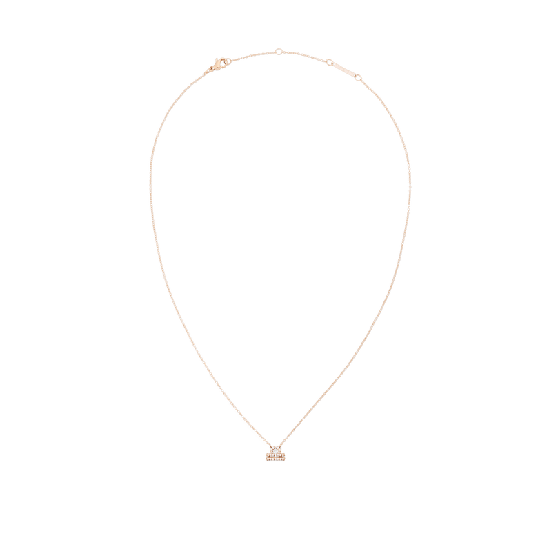 Crystal Zodiac Chain Necklace Rose Gold featuring a fine adjustable chain and a Libra zodiac pendant set with sparkling crystals, designed for a minimalist and elegant style.