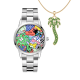 Steven Harrington x DW SET: Iconic Link Multicolor & Palm Tree Charm Silver
