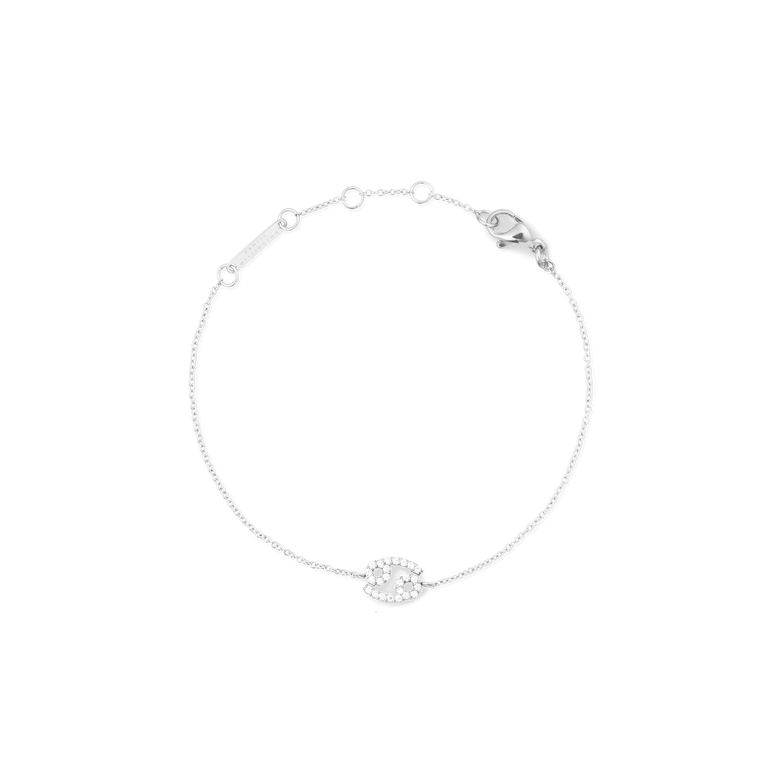 Crystal Zodiac Chain Bracelet Silver featuring a fine adjustable silver chain and a Cancer zodiac charm set with sparkling crystals, finished with a secure lobster clasp.