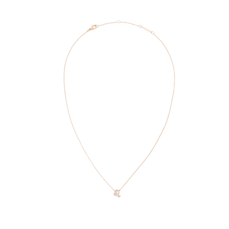 Crystal Zodiac Chain Necklace Rose Gold with a delicate rose gold chain and a Leo zodiac pendant set with sparkling crystals, designed for a minimalist and elegant style.
