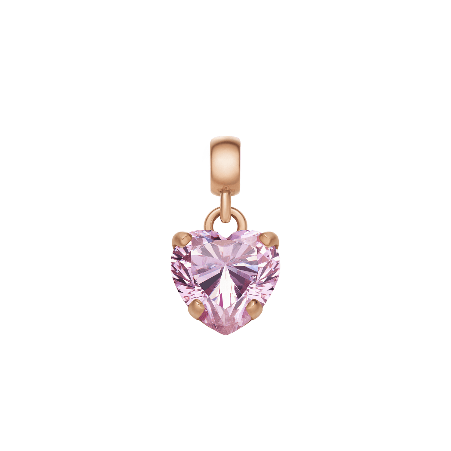 Heart Pink Crystal Charm RG