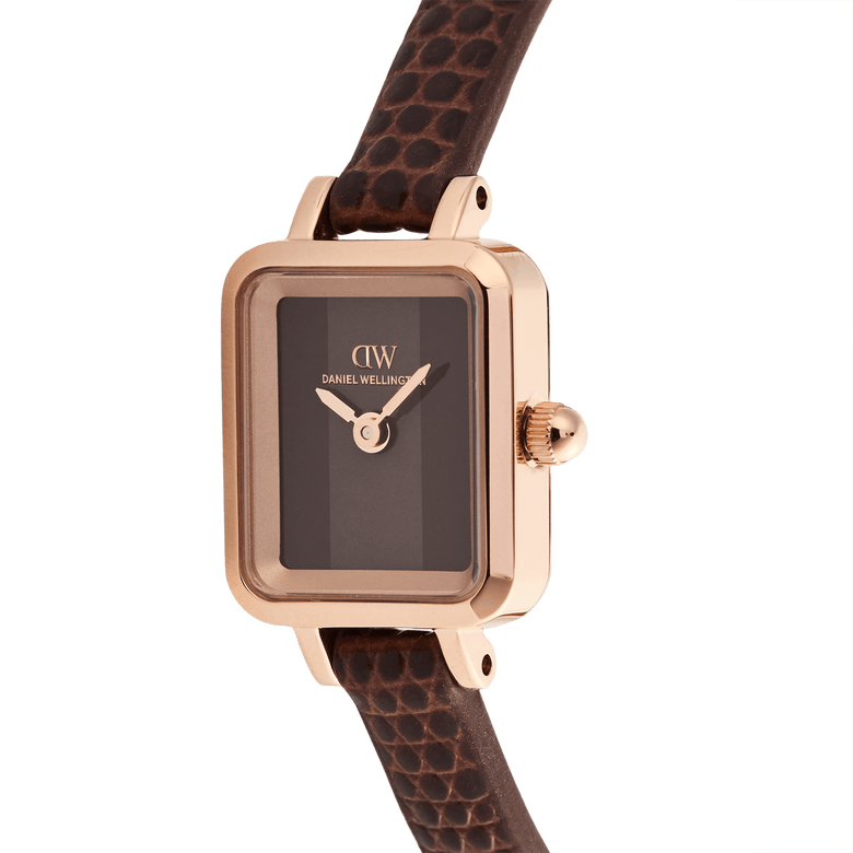 Quadro Mini Brown Lizard Padstow Rose Gold