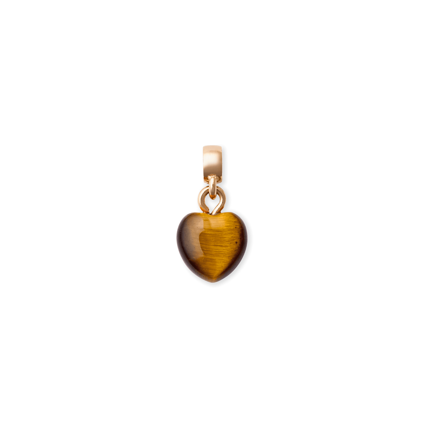 Tiger eye Heart Rose Gold Charm