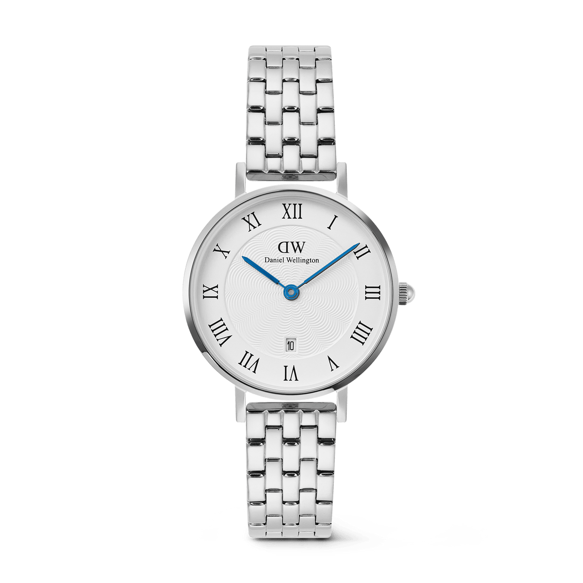 Petite Roman Numerals Date 5-link  Silver