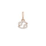 Cancer zodiac watch charm in rose gold, adorned with cubic zirconia crystals and a delicate, modern design ideal for Daniel Wellington watches or bracelets.