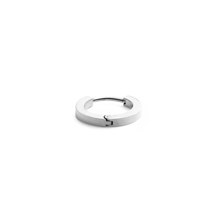 Small Hoop Earring Silver with a polished stainless steel finish, featuring a secure clasp and minimalist design suitable for everyday wear.