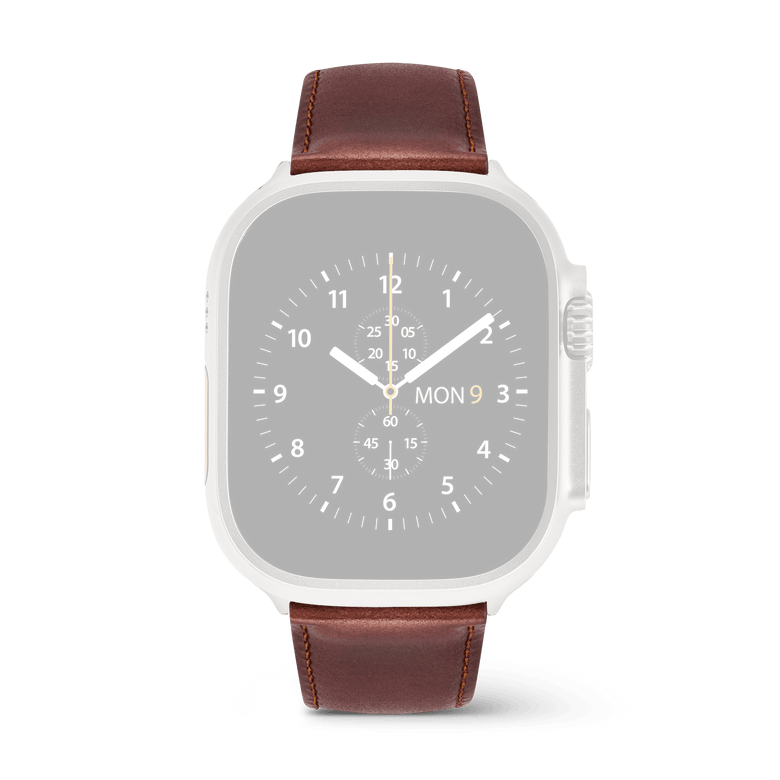 Smartwatch Strap Leather St Mawes Silver