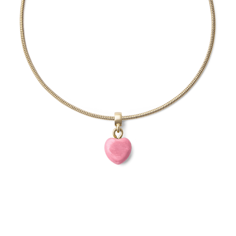 Rhondonite Heart Gold Charm