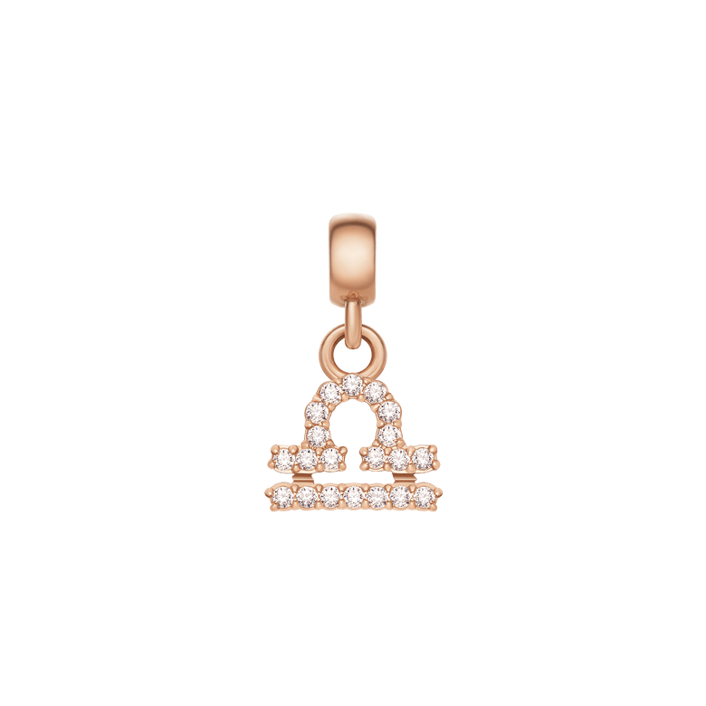 Crystal Zodiac Charm Rose Gold