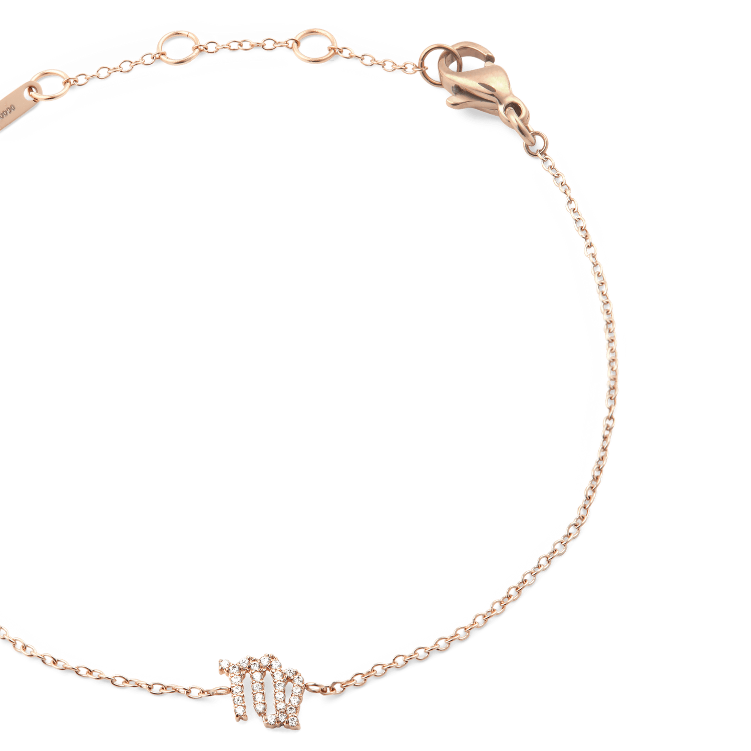 Crystal Zodiac Chain Bracelet Rose Gold