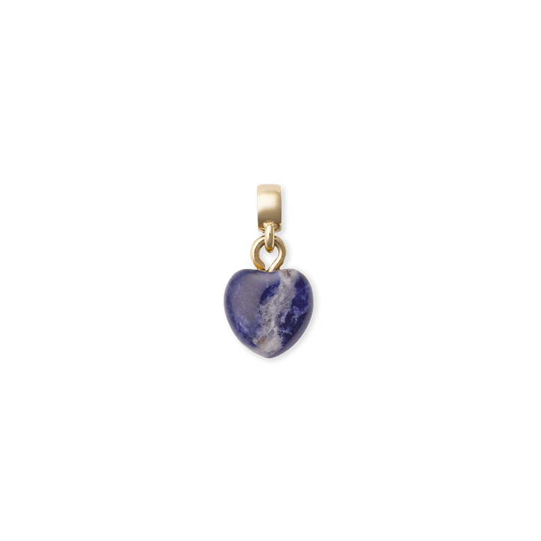 Blue Spot Heart Gold Charm