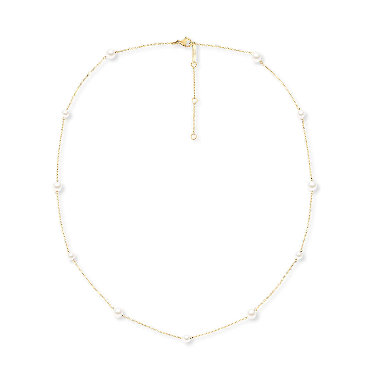 Pearl Step Necklace Gold