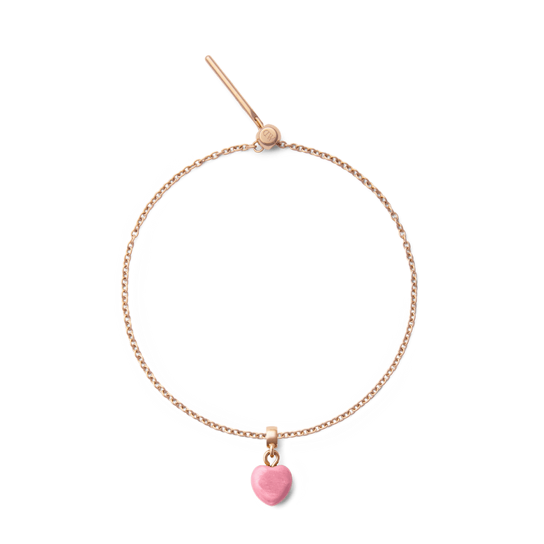 Rhondonite Heart Rose Gold Charm
