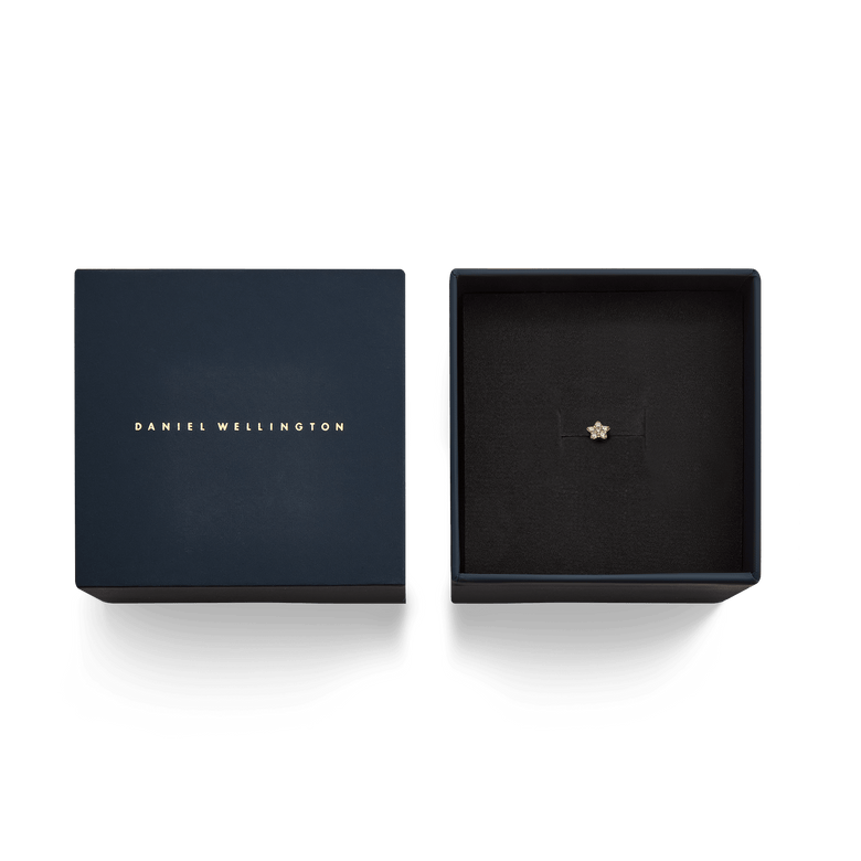 Crystal Star Stud Rose Gold earring displayed in a Daniel Wellington gift box, highlighting its petite star shape with sparkling cubic zirconia crystals and elegant rose gold finish.