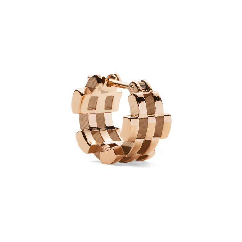 Daniel Wellington 5-Link Earring in rose gold, featuring a mini hoop shape with a bold, open link design and a polished PVD rose gold finish.