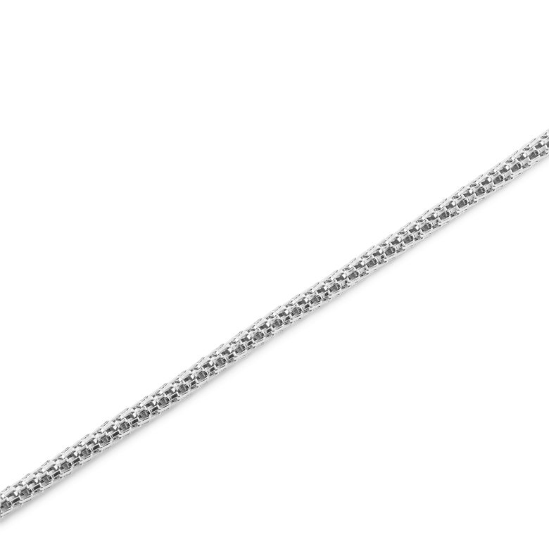 Detail view of the Tide Mesh Bracelet Sterling 1.8 showing the slim, classic silver mesh band crafted from stainless steel.