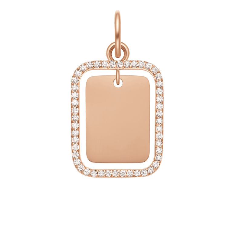 Rectangular Crystal Frame Pendant RG