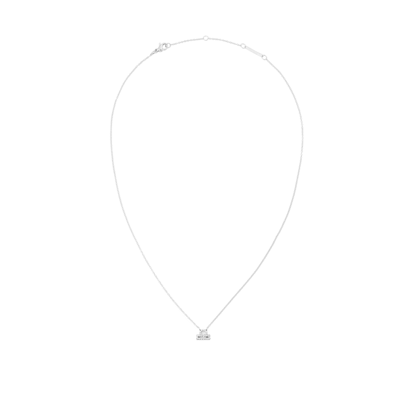 Crystal Zodiac Chain Necklace Silver shown in a full loop, featuring a fine adjustable silver chain and a Libra zodiac pendant set with sparkling hand-set crystals.