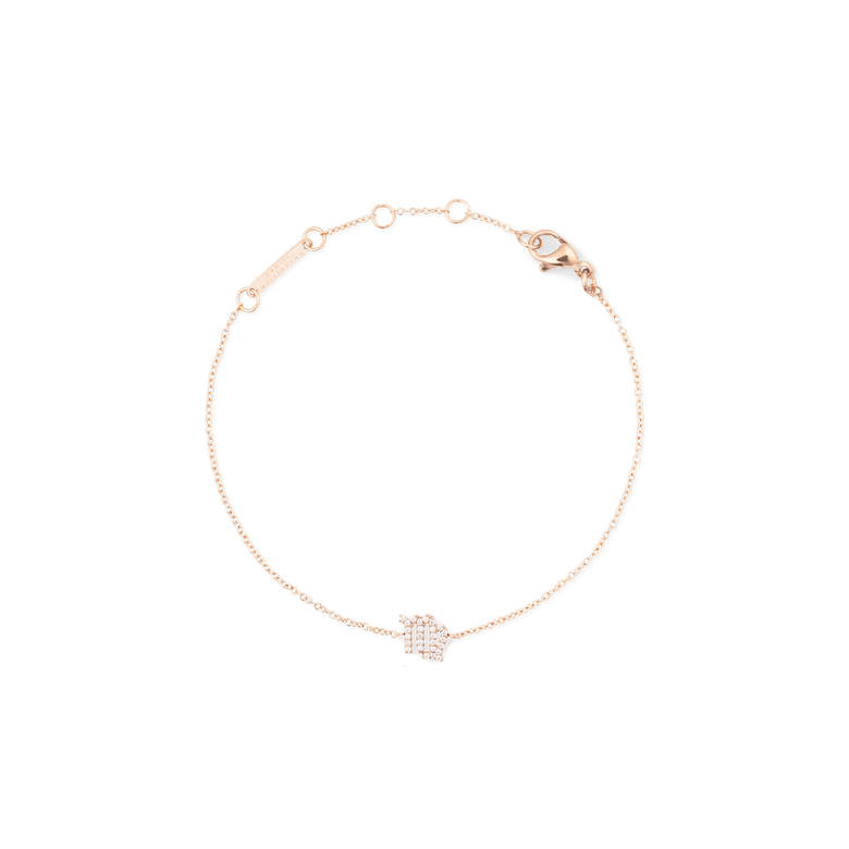 Crystal Zodiac Chain Bracelet Rose Gold with a slim adjustable chain and a sparkling Virgo zodiac pendant, crafted in rose gold for a personalised and elegant jewellery piece.