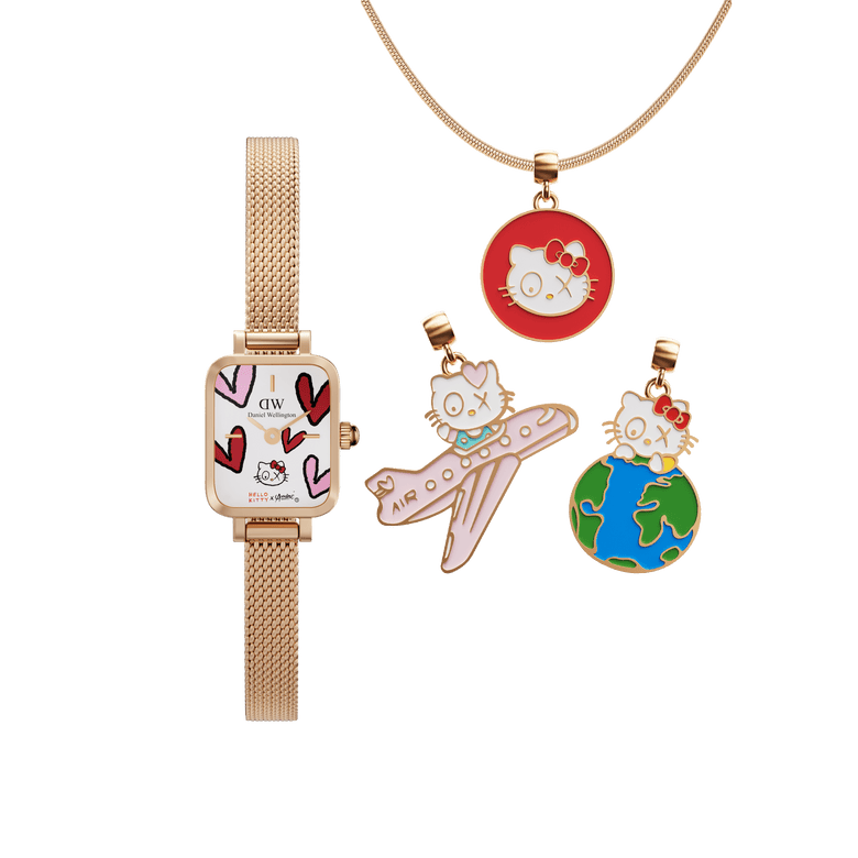 DW | Hello Kitty × André Quadro Mini and charms Set