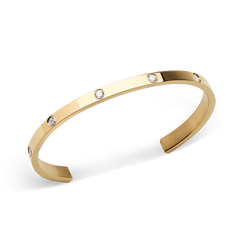 Classic Lumine gold bracelet for women with a polished finish, featuring sparkling crystals set along the band for a refined and elegant look.