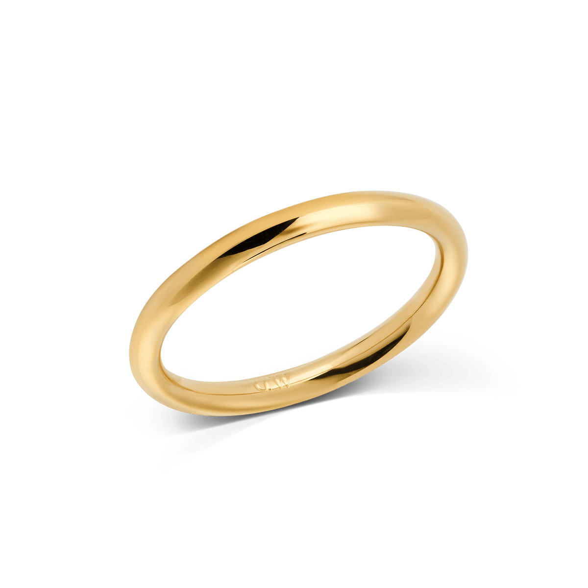 Arch Ring Gold 2.5mm with a slim, rounded band and high-polish gold finish, featuring a minimalist design and discreet inner logo for a refined, modern look.
