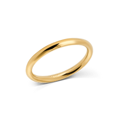 Arch Ring Gold 2.5mm with a slim, rounded band and high-polish gold finish, featuring a minimalist design and discreet inner logo for a refined, modern look.