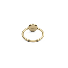 Back view of the Audrey Ring Red Agathe Gold showing the polished gold band and the engraved detail on the underside of the setting.
