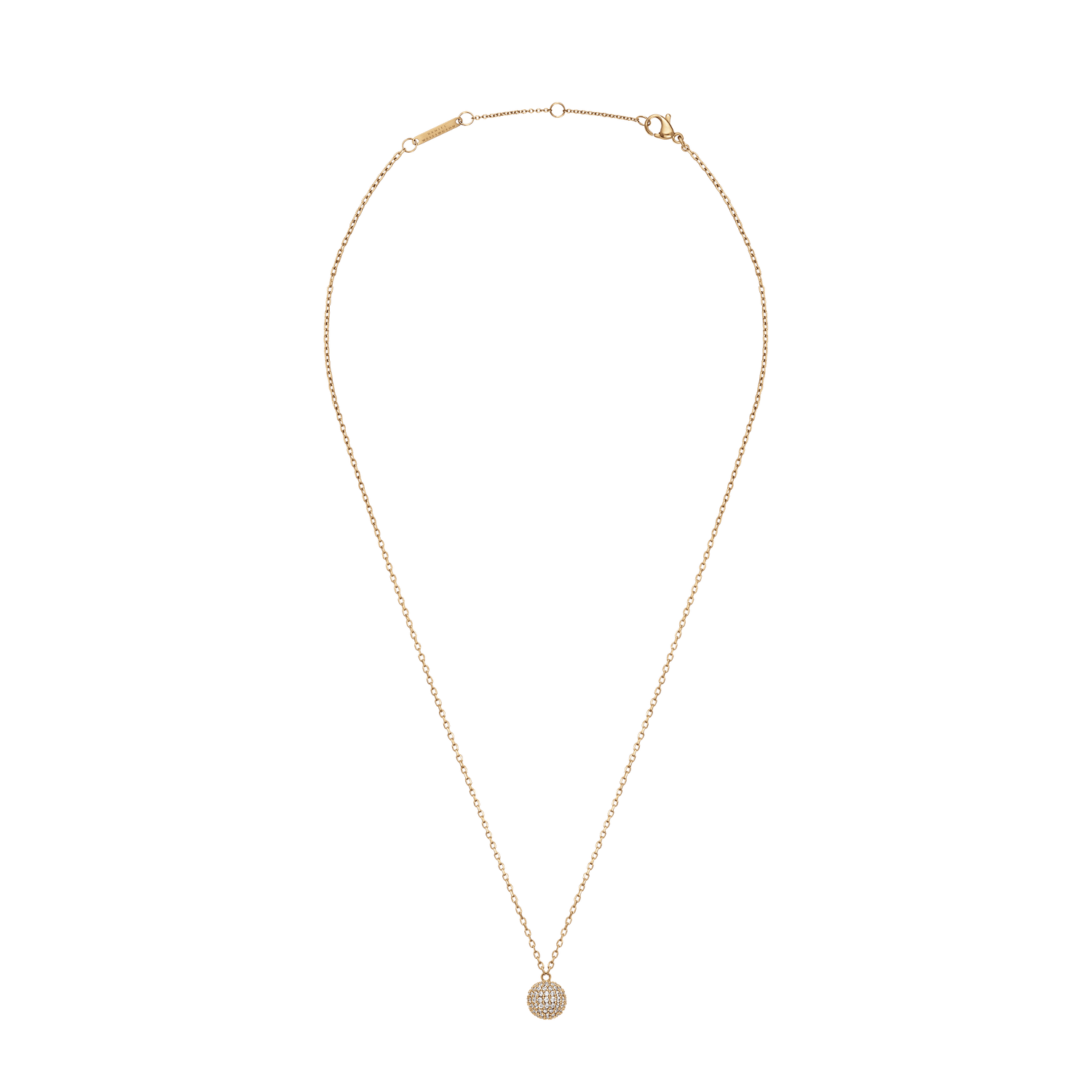 Pavé Crystal Pendant Necklace Gold