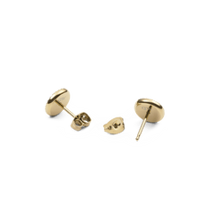 Back view of Audrey Earrings Black Agathe Gold, showing the gold-plated stainless steel posts and secure butterfly backings designed for comfortable, everyday wear.