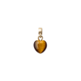 Tiger eye Heart Gold Charm