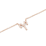 Rose gold chain necklace featuring a delicate zodiac pendant encrusted with sparkling crystals, designed for a refined and personalised look.