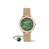 Crystalline Bezel & Audrey Green Set Gold