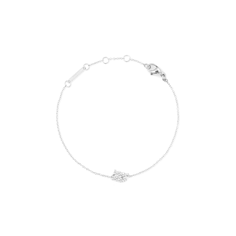 Crystal Zodiac Chain Bracelet Silver with a fine adjustable chain, lobster clasp, and a sparkling zodiac charm set with hand-placed crystals for a refined, minimalist style.