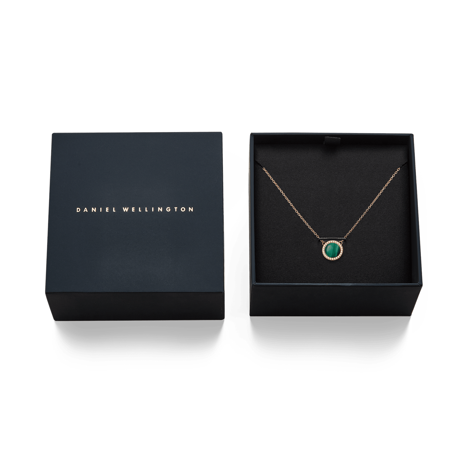 Audrey Necklace Malachite Rose Gold