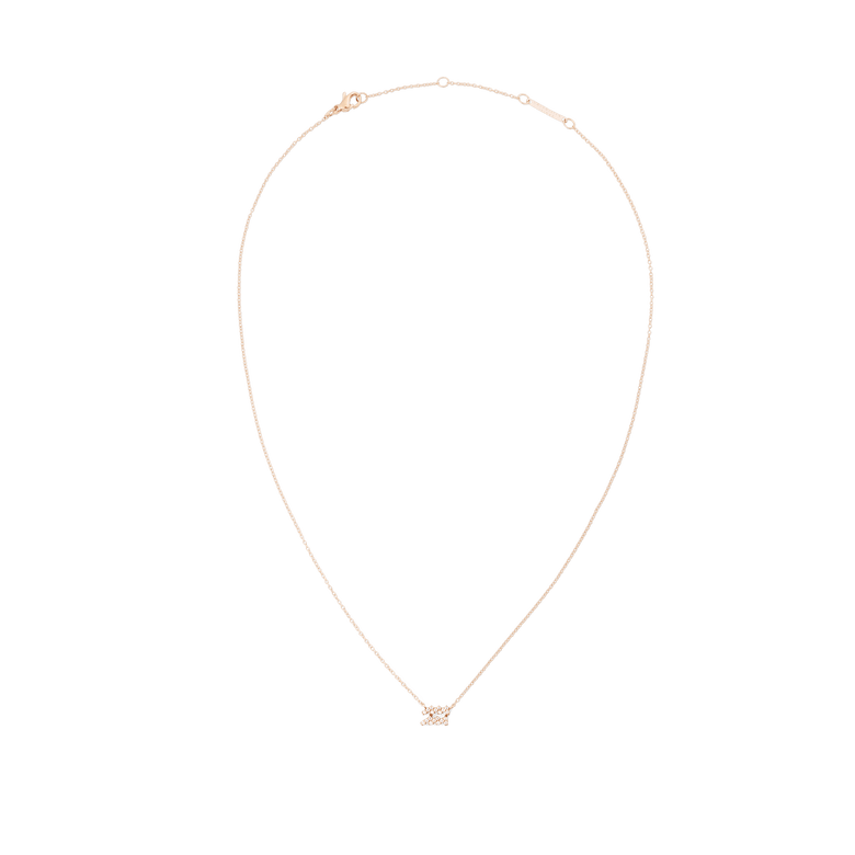 Crystal Zodiac Chain Necklace Rose Gold featuring a fine rose gold chain with an adjustable clasp and a fixed zodiac pendant set with sparkling crystals for a subtle, personalised touch.