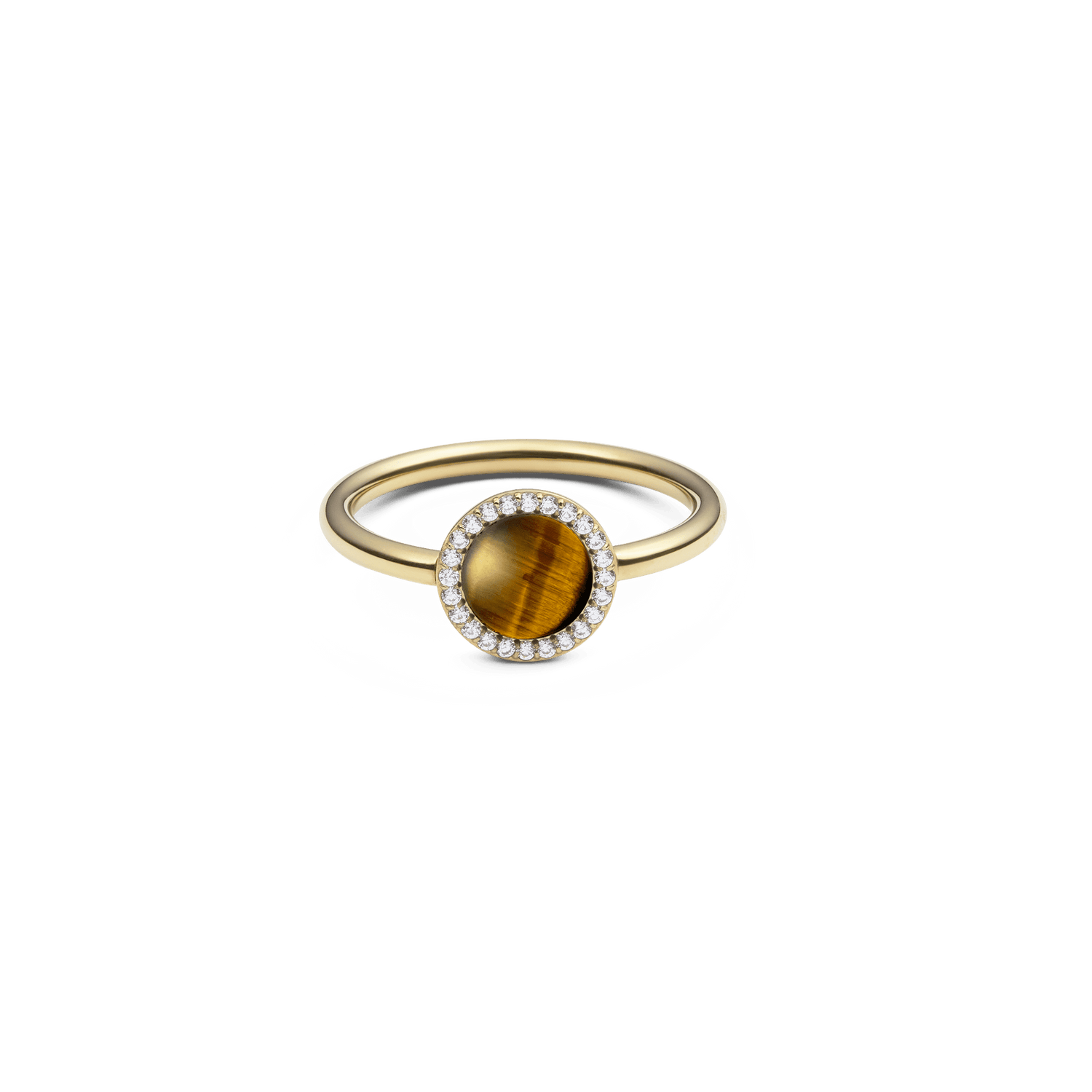 Audrey Ring Tiger Eye Gold