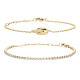 Tennis Bracelet + Lumine Unity Bracelet Gold