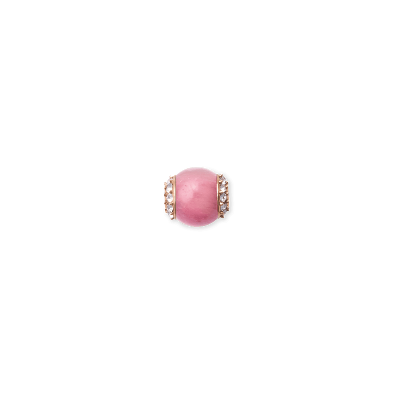 Rhodonite Crystal Orb Rose Gold Charm