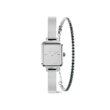 Quadro Reflection & Classic Tennis Bracelet Silver Set