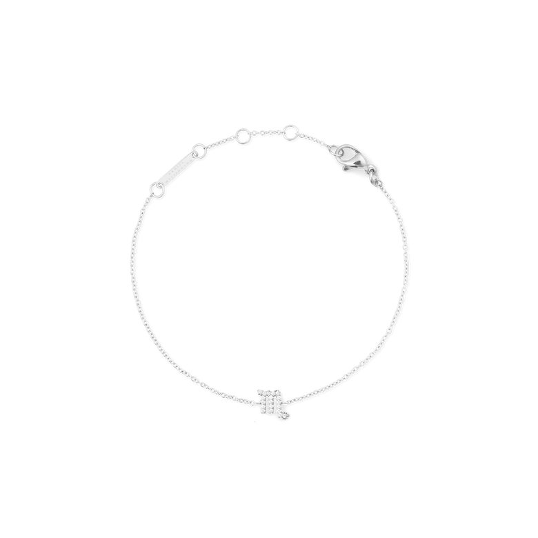 Crystal Zodiac Chain Bracelet Silver featuring a fine adjustable chain and a Scorpio zodiac charm set with sparkling crystals, finished with a secure lobster clasp.