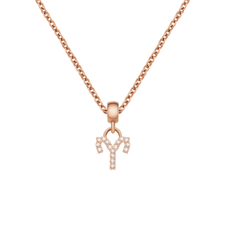 Crystal Zodiac Charm Rose Gold