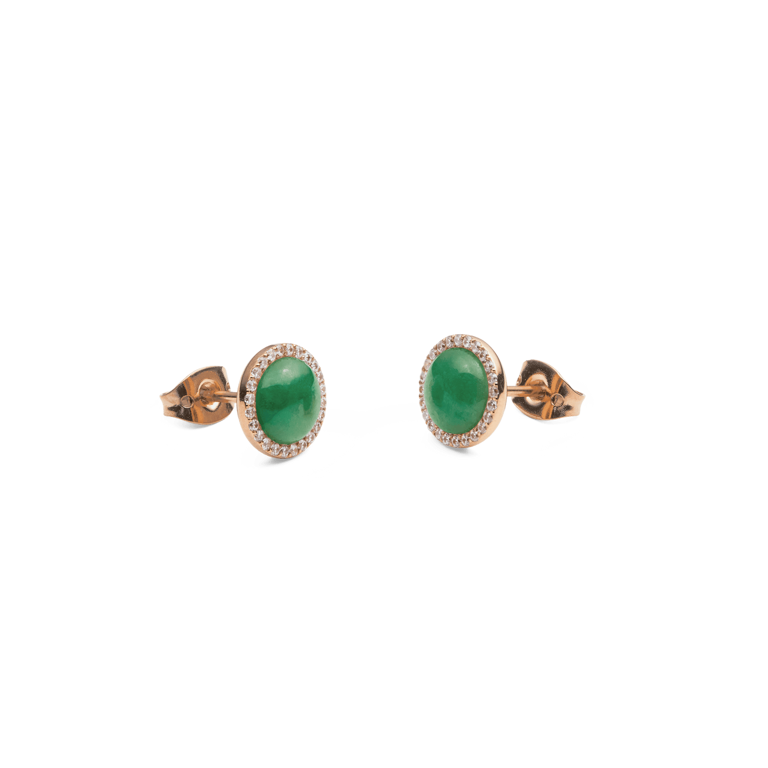 Audrey Earrings Jade Rose Gold